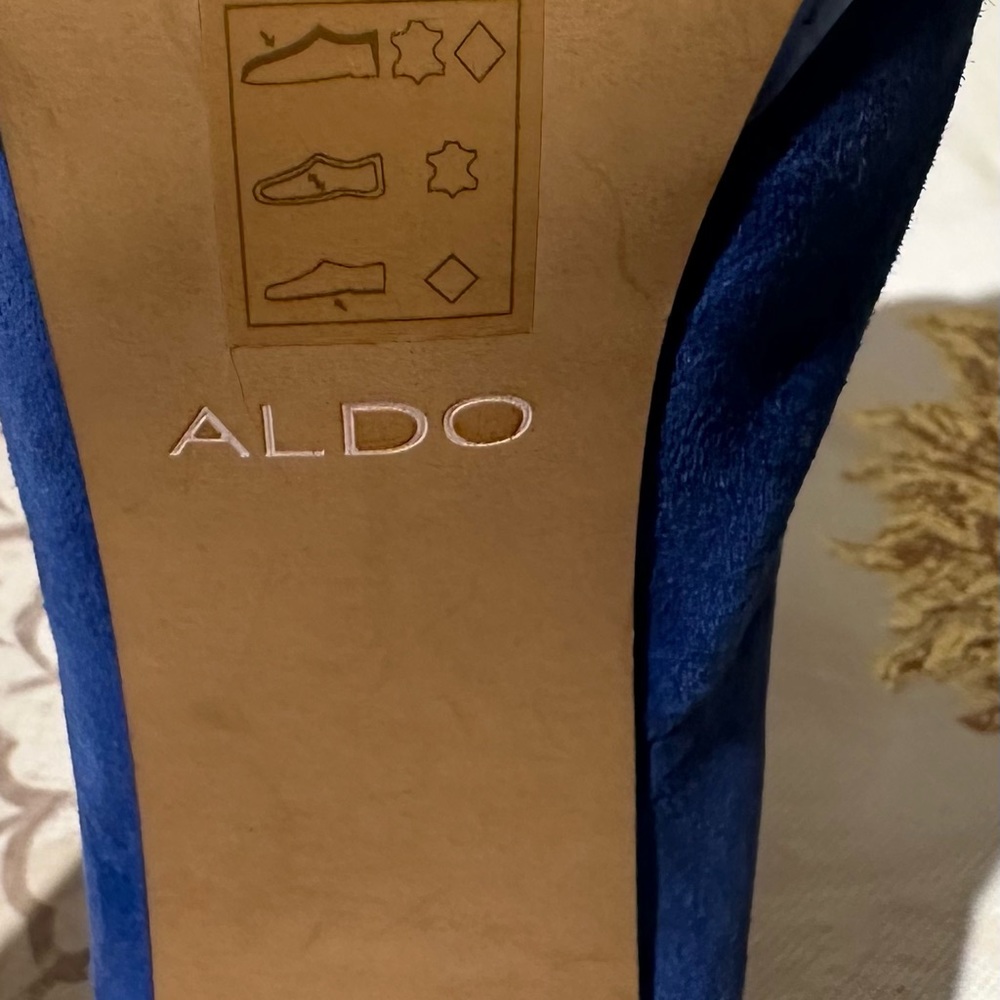 Aldo Suede Leather Pointed Toe High Heels, Pumps Size 6 Blue - Picture 2 of 10